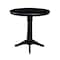 International Concepts Round 36 in Rd Top Pedestal Table, 12 in Leaf, 40.9 inH, Adjustable Height, Black, 36 in W, 48 in L K46-36RXT-27B-6B-2 - alternate 1